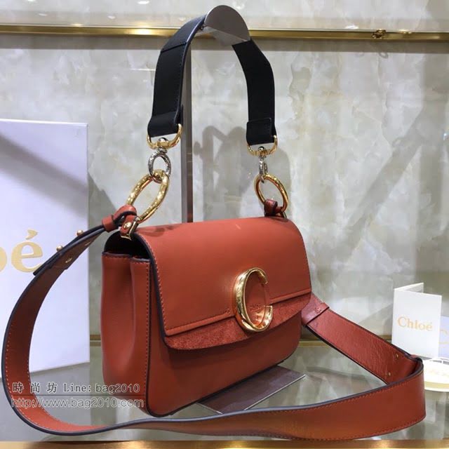 Chloe女包 克洛伊經典C形飾扣寬肩帶包包 Chole手提肩背斜挎包  jjh1375
